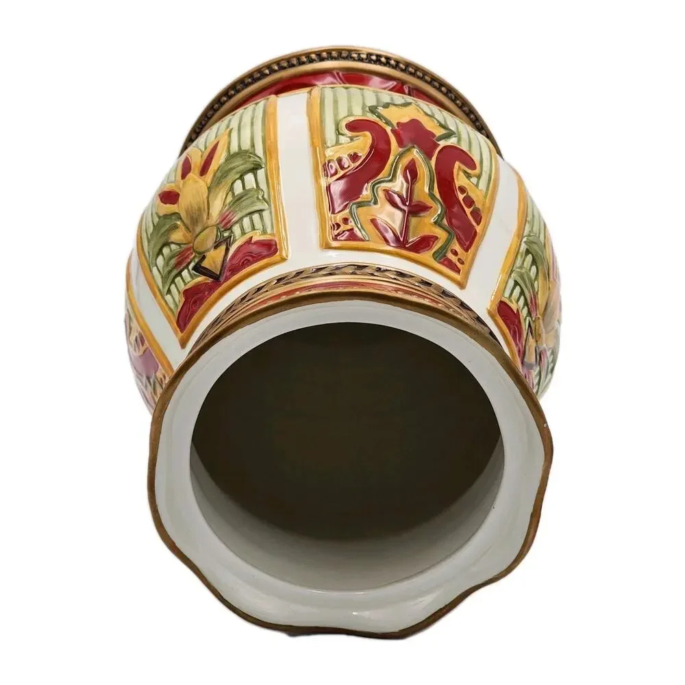 Fitz and Floyd Damask Holiday Cookie Jar LIMITED EDITION 10.5